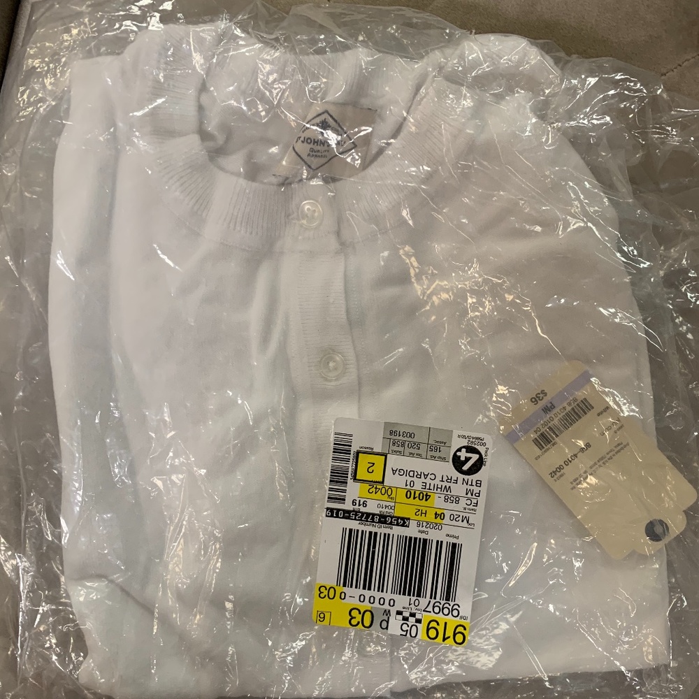 NWT St. John's Bay White Cardigan